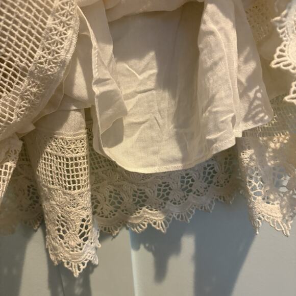 ALICE + OLIVIA Dress Women XS Cream Shift Lace Trimmed Sleeveless Boho Hoco - Picture 9 of 16